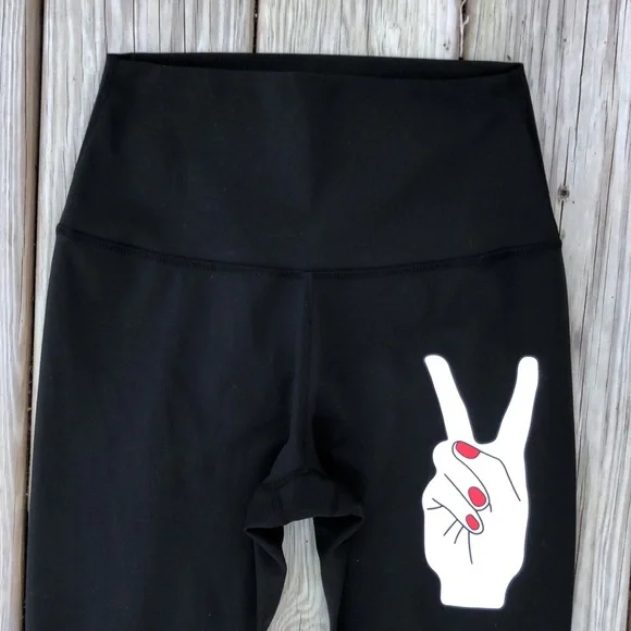 NWOT! - NIKKIb PEACE & LOVE High-Rise Yoga Leggings - Picture 4 of 10